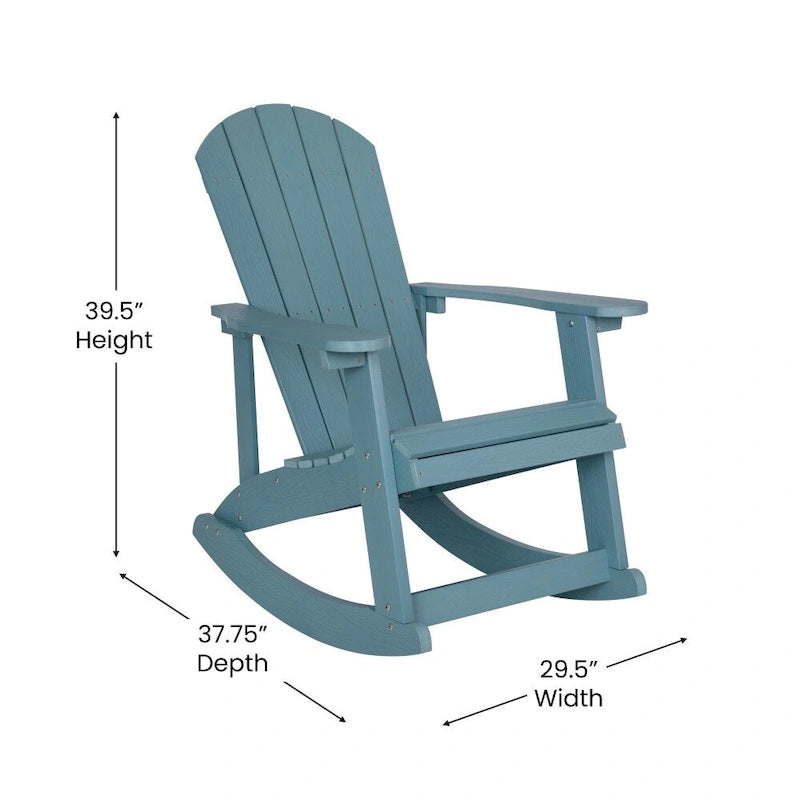 Adirondack Poly Resin Rocking Chairs for Indoor/Outdoor Use - 2 Pack