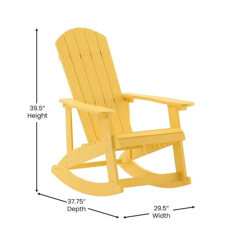 Adirondack Poly Resin Rocking Chairs for Indoor/Outdoor Use - 2 Pack