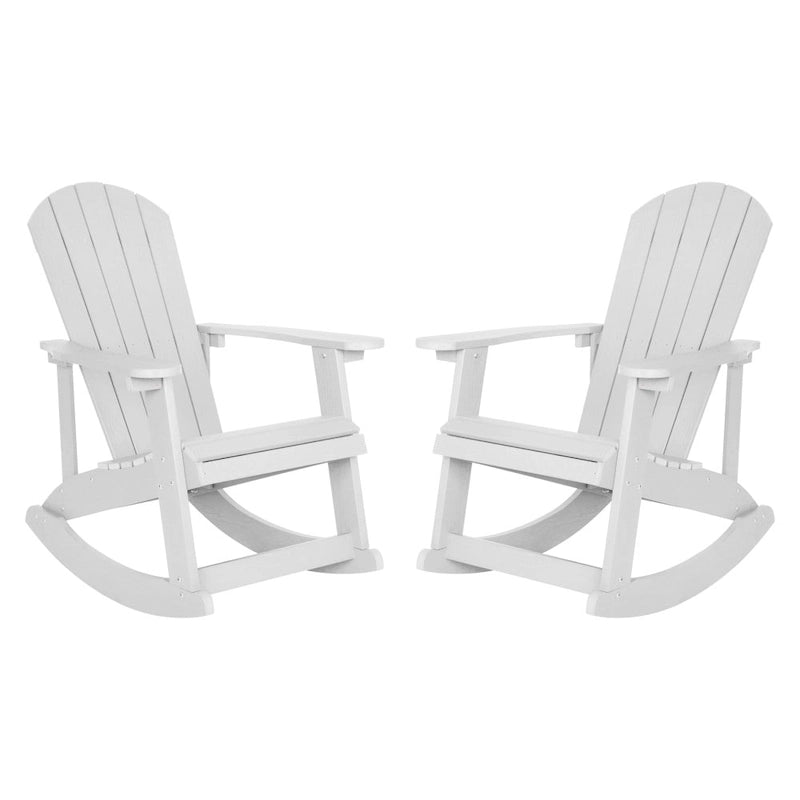 Adirondack Poly Resin Rocking Chairs for Indoor/Outdoor Use - 2 Pack