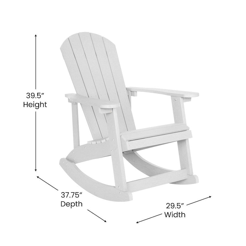 Adirondack Poly Resin Rocking Chairs for Indoor/Outdoor Use - 2 Pack