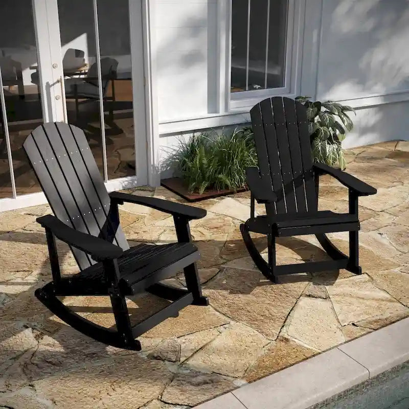 Adirondack Poly Resin Rocking Chairs for Indoor/Outdoor Use - 2 Pack