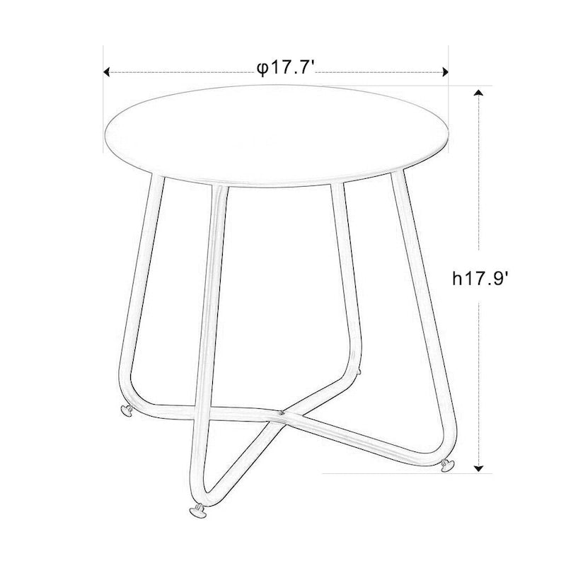 Grand Patio Steel Patio Side Table, Weather Resistant Outdoor Round End Table