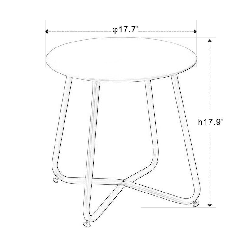 Grand Patio Steel Patio Side Table, Weather Resistant Outdoor Round End Table