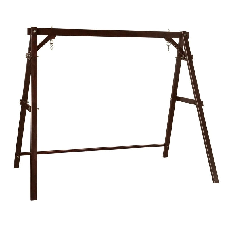 Carbonized Color Wood Swing Stand Suitable For 5ft Swing Chair - N/A
