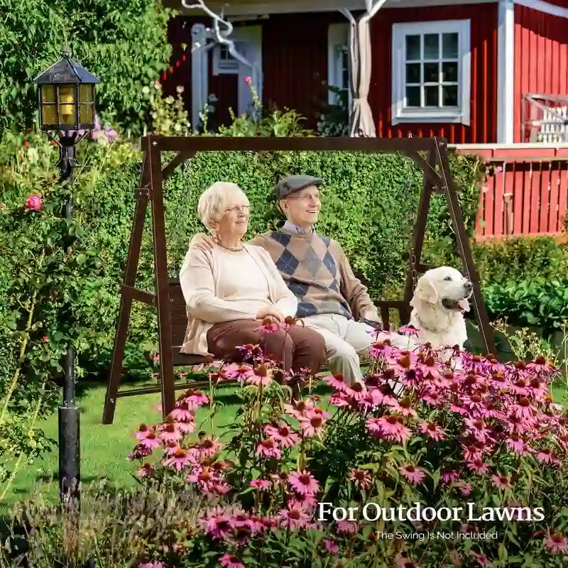 Carbonized Color Wood Swing Stand Suitable For 5ft Swing Chair - N/A