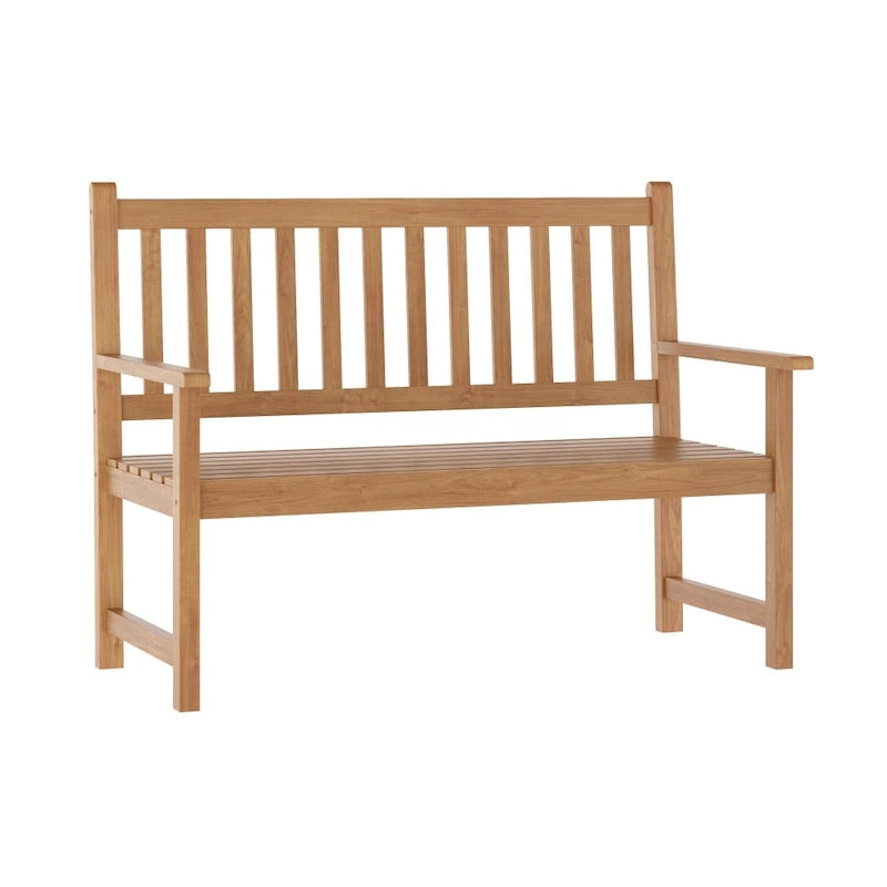 Solid Acacia Wood Indoor/Outdoor Patio Bench/Slatted Loveseat for 2