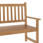 Solid Acacia Wood Indoor/Outdoor Patio Bench/Slatted Loveseat for 2