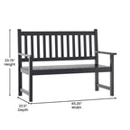 Solid Acacia Wood Indoor/Outdoor Patio Bench/Slatted Loveseat for 2