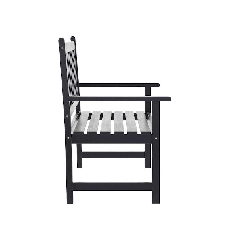 Solid Acacia Wood Indoor/Outdoor Patio Bench/Slatted Loveseat for 2