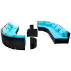 Patio Furniture Sectional Sofa with Cushions Poly Rattan