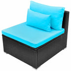 Patio Furniture Sectional Sofa with Cushions Poly Rattan