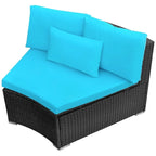 Patio Furniture Sectional Sofa with Cushions Poly Rattan