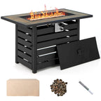 Costway 6PCS Patio Rattan Furniture Set 42 Fire Pit Table Cover Sofa - See Details