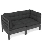 vidaXL Solid Wood Pine 2-Seater Patio Sofa with Cushions Seat Multi Colors - 25 x 25 x 24.6