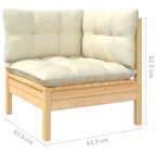 vidaXL Solid Wood Pine 2-Seater Patio Sofa with Cushions Seat Multi Colors - 25 x 25 x 24.6