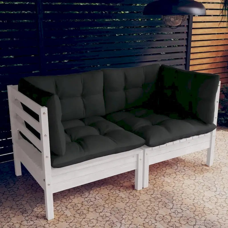 vidaXL Solid Wood Pine 2-Seater Patio Sofa with Cushions Seat Multi Colors - 25 x 25 x 24.6