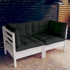 vidaXL Solid Wood Pine 2-Seater Patio Sofa with Cushions Seat Multi Colors - 25 x 25 x 24.6