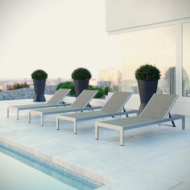 Shore Aluminum Outdoor Chaise Set of 4
