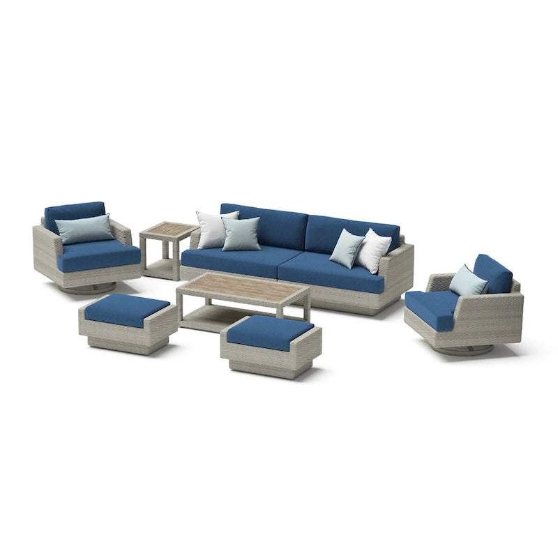 Portofino Comfort 18 Piece Sunbrella Outdoor Motion Wood Estate Set