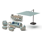 Portofino Comfort 18 Piece Sunbrella Outdoor Motion Wood Estate Set