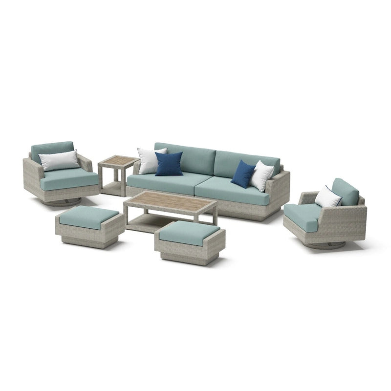 Portofino Comfort 18 Piece Sunbrella Outdoor Motion Wood Estate Set