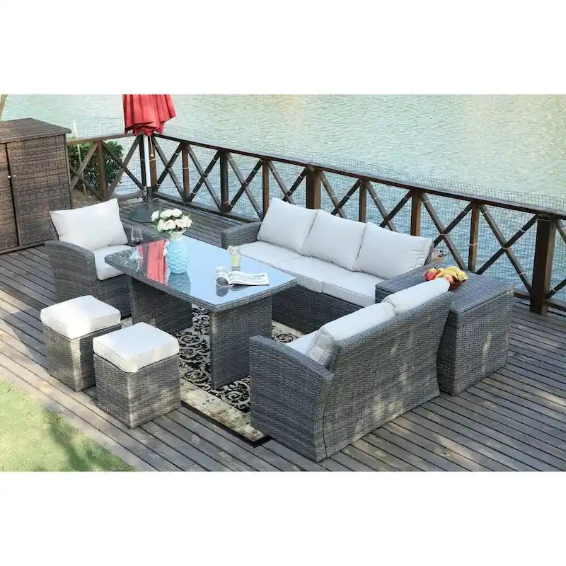 7-piece Patio Furniture Set with Side Storage Box by Direct Wicker