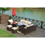 7-Piece Patio Furniture Set with Side Storage Box