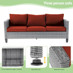 Patio Gray Rattan Outdoor Furniture Swivel Rocking Sofa