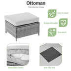 Patio Gray Rattan Outdoor Furniture Swivel Rocking Sofa