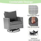 Patio Gray Rattan Outdoor Furniture Swivel Rocking Sofa