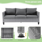 Patio Gray Rattan Outdoor Furniture Swivel Rocking Sofa