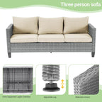 Patio Gray Rattan Outdoor Furniture Swivel Rocking Sofa