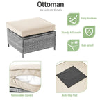 Patio Gray Rattan Outdoor Furniture Swivel Rocking Sofa