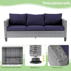 Patio Gray Rattan Outdoor Furniture Swivel Rocking Sofa