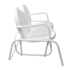 48.25 Outdoor Retro 2-Person Metal Tulip Double Glider Patio Chair White