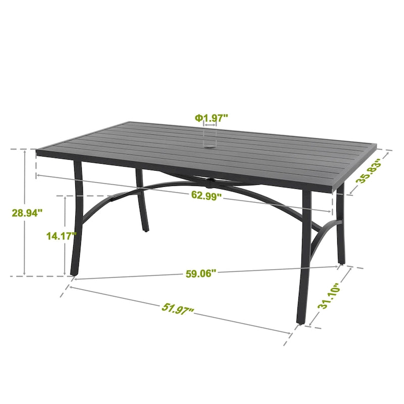 Nuu Garden Patio Aluminum Dining Table