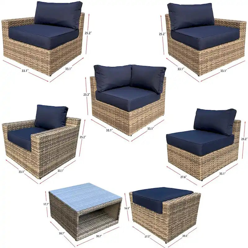 Ventura 12-Piece Multiple Chairs Rattan Seating Collection