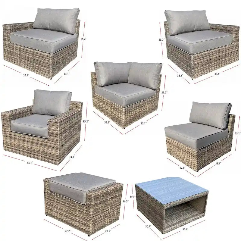 Ventura 12-Piece Multiple Chairs Rattan Seating Collection