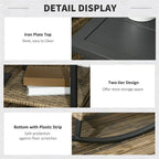 3 Piece Patio Wicker Rocking Chair Set with Cushioned and Coffee Table