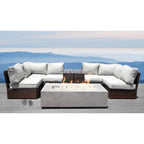 LSI 9 Piece Sectional Seating Group With Sunbrella Canvas Cushion