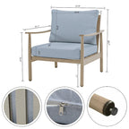 Aluminum Patio Conversation, 3-Seat Outdoor Couch with Ottomans and Coffee Table