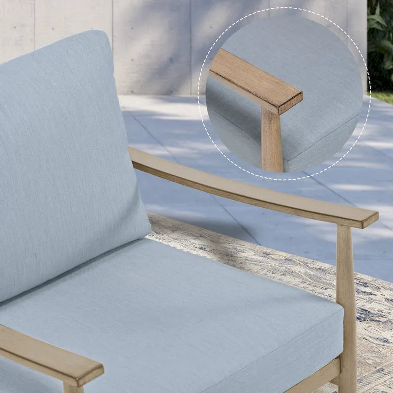 Aluminum Patio Conversation, 3-Seat Outdoor Couch with Ottomans and Coffee Table