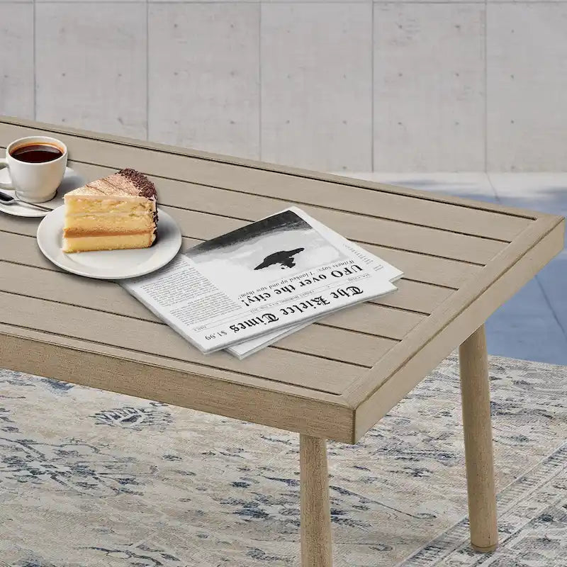Aluminum Patio Conversation, 3-Seat Outdoor Couch with Ottomans and Coffee Table