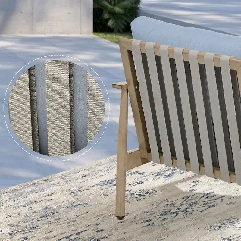 Aluminum Patio Conversation, 3-Seat Outdoor Couch with Ottomans and Coffee Table