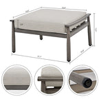 Aluminum Patio Conversation, 3-Seat Outdoor Couch with Ottomans and Coffee Table