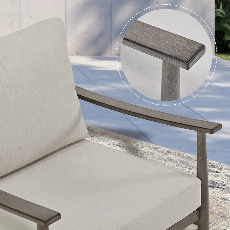 Aluminum Patio Conversation, 3-Seat Outdoor Couch with Ottomans and Coffee Table