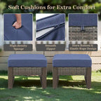 Outdoor Sofa Club Chair, Swivel Chair with Ottoman and Table - Grey