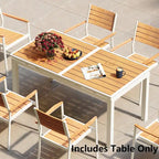 VredHom Outdoor Aluminum Dining Table 6-Person Patio Expandable Table - 83.1 / 63.2 (L) x 33.66 W x 30.51 H