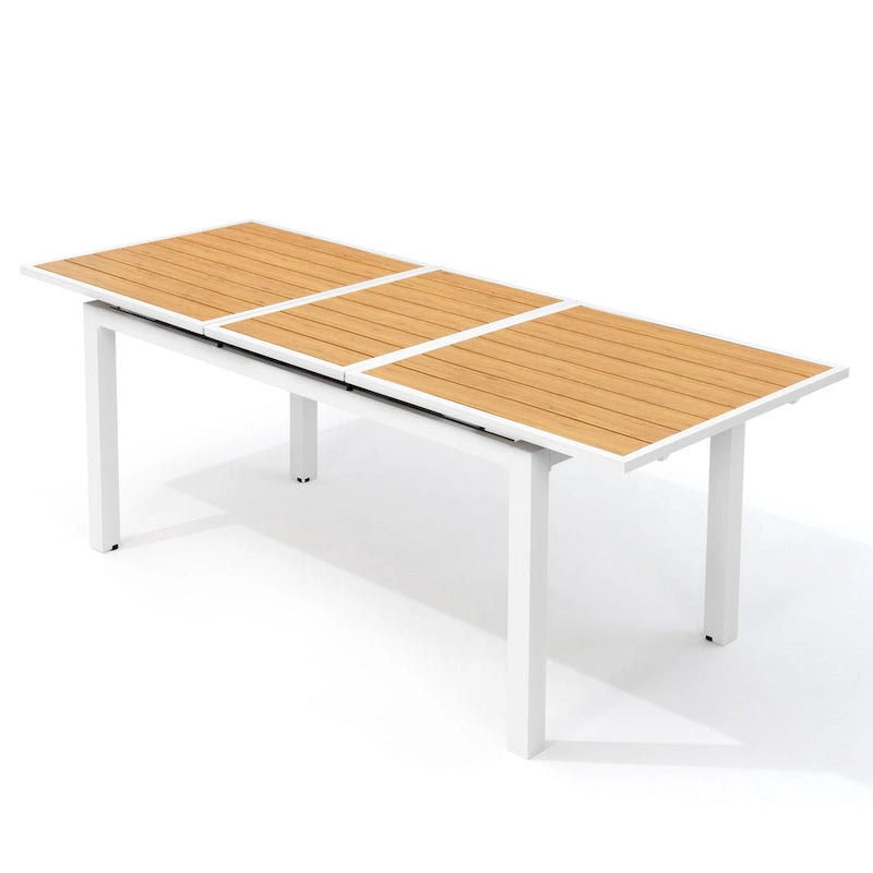 Outdoor Aluminum Dining Table 6-Person Patio Expandable Table