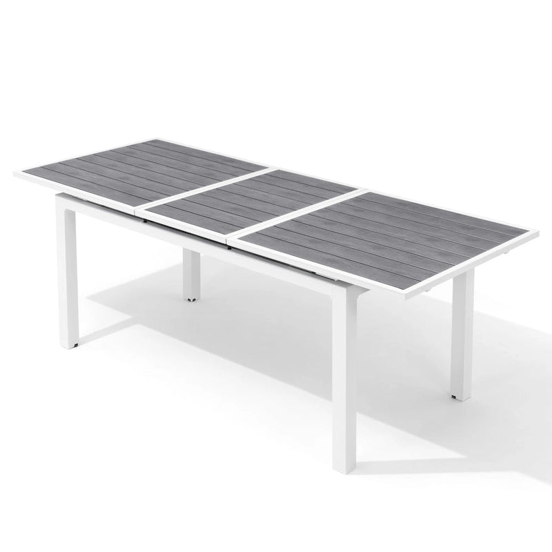 Outdoor Aluminum Dining Table 6-Person Patio Expandable Table
